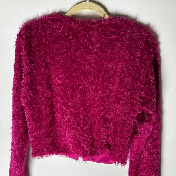 Hot Pink Fuzzy cardigan - Picture 9 of 10